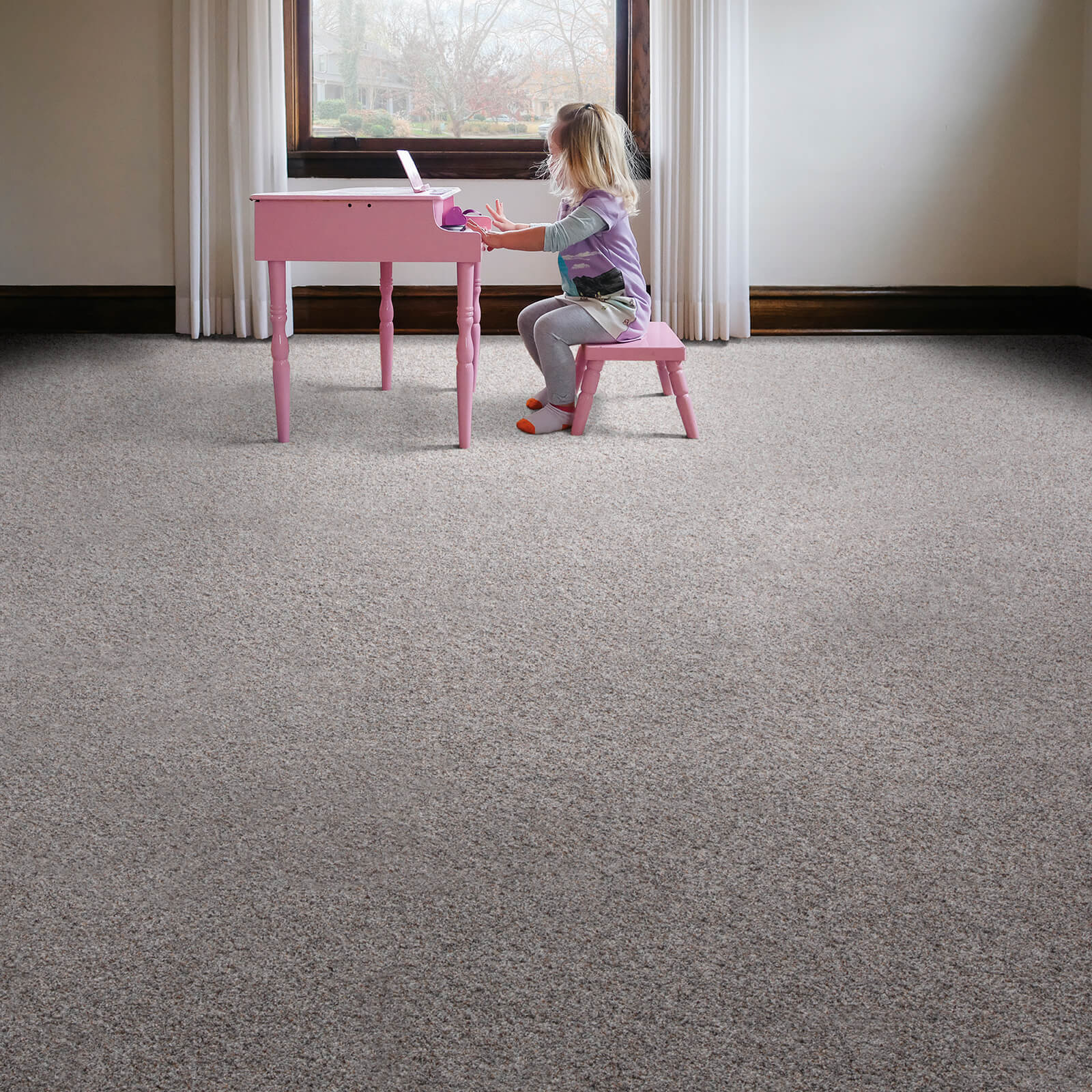 Girl with piano on Carpet flooring| Floor Dimensions