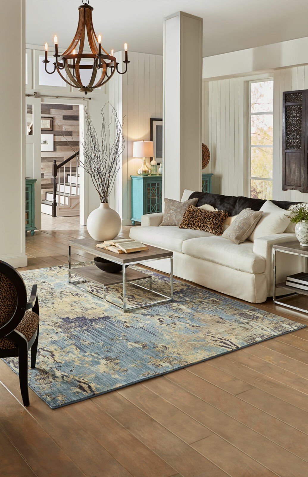 Area Rug in living room | Floor Dimensions Design Centre