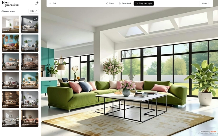 Restyled room 1 | Floor Dimensions